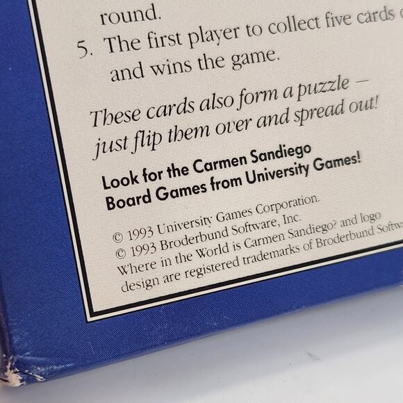 Vintage 1993 “Where in the World Is Carmen Sandiego?” Card Game | Retro PBS - Picture 7 of 9